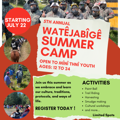 Watêjabîgê Summer Camp, kicks off July 22